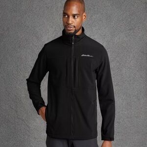 Eddie Bauer Windfoil Thermal Black Lined Jacket Full Front Zip Men’s M